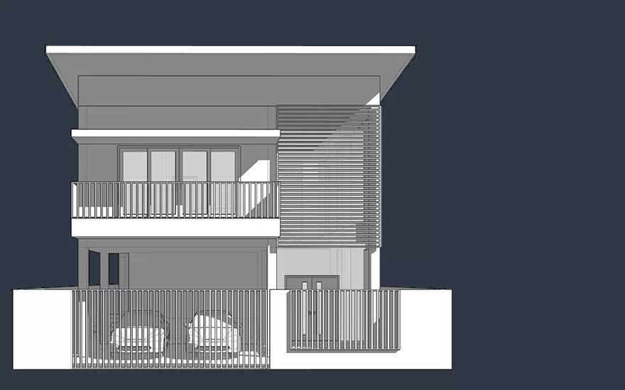 Projekt domu z garażem i balkonem